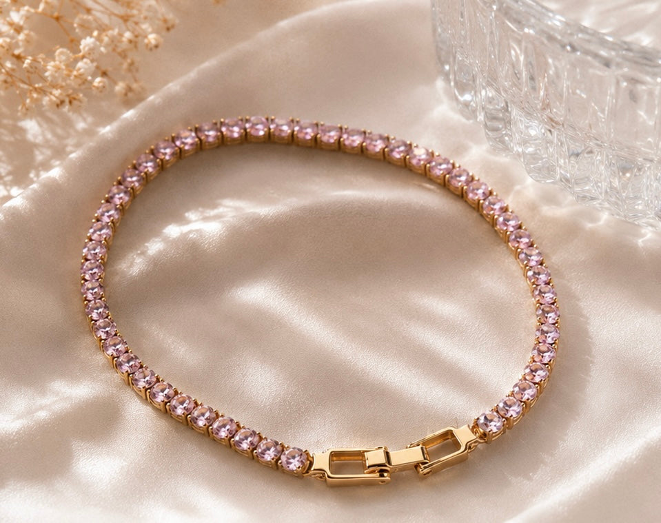 Blush Sparkle Tennis Bracelet