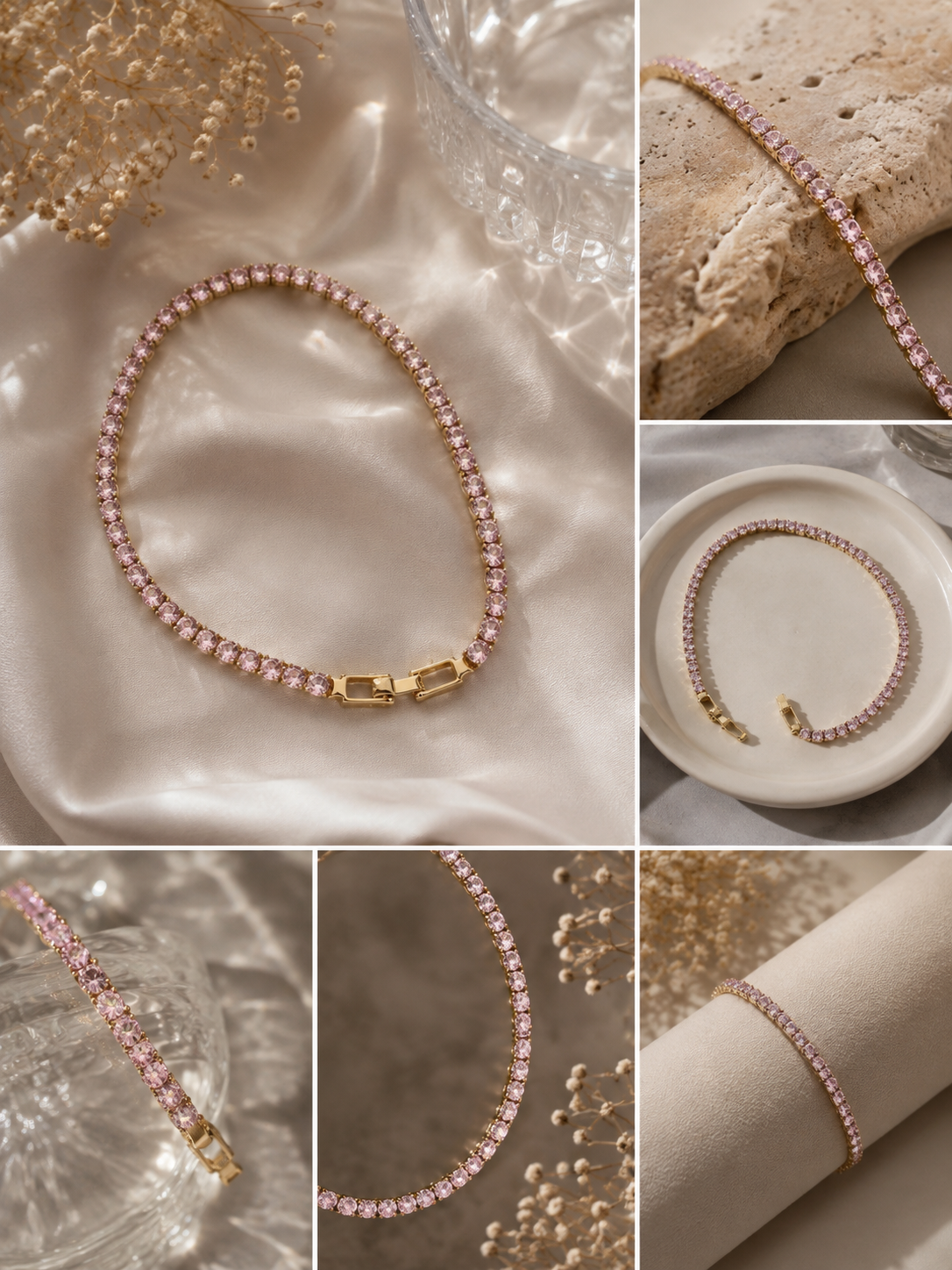 Blush Sparkle Tennis Bracelet